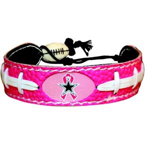 NFL Dallas Cowboys Breast Cancer Awareness Ribbon Pink Football Bracelet