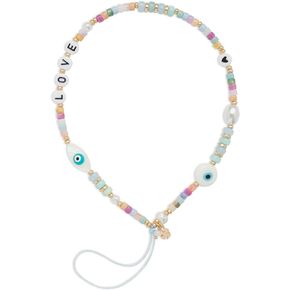 Lucky Brand Evil Eye Beaded Phone Charm, Gold, One Size