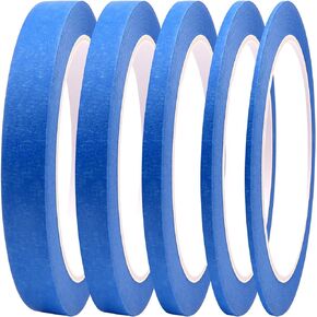 5 Rolls Pinstripe Tape - Masking Tape 1/16", 1/8", 1/4", 1/2", 3/4" - Thin Painters Masking Automotive Tape for DIY, Car, Auto, Paint, Art, Tumblers (Green)