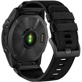 حزام ساعة عسكري من النايلون لـ Garmin Fenix ​​7X / Fenix ​​6X / Fenix ​​5X / Enduro 2، حزام معصم رياضي من النايلون المتين قابل للتعديل مع مشبك من الفولاذ المقاوم للصدأ لـ Tactix 7 Pro، غريزة، نزول