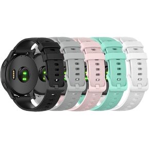 Bands Compatible with Garmin Vivoactive 5 3/Forerunner 165 55 245 645/Venu 2 Plus/Approach S12 S40 S42 Watch Band, 20mm Soft Silicone Bands (5-Pack)
