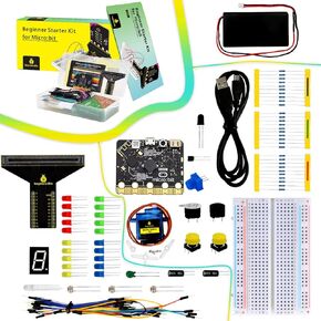 KEYESTUDIO Microbit Basic Starter Kit for BBC Micro:bit V2 Accessories STEM Kit Coding for Kids Beginners (Micro:bit V2.21 Included)