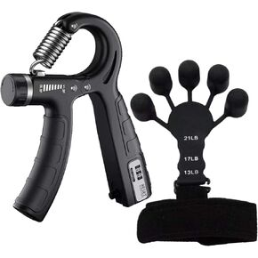 2 PC Hand Grip Strengthener - Adjustable Hand Exerciser and Finger Stretcher - Grip Strength Trainer for Muscle Building, Hand Therapy and Recovery - Forearm Exerciser - Hand Exercisers for Therapy in Saudi Arabia