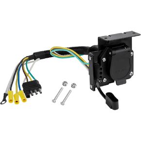 ملاءمة شاملة لشفرة RV ذات 4 اتجاهات مسطحة إلى 7 اتجاهات ومجموعة موصل محول أسلاك المقطورة الأنثوية المسطحة بأربعة اتجاهات، مقبس جانبي للمركبة مسطح بأربعة اتجاهات إلى مقابس مقطورة متعددة مع دعامة تثبيت لشاحنة RV in Kuwait