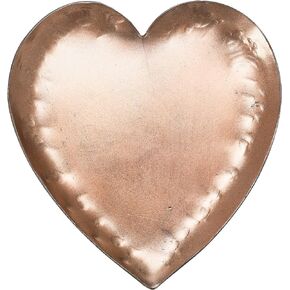 Creative Co-Op Vintage Rustic Pounded Metal Dish with Copper Plated Finish Tray