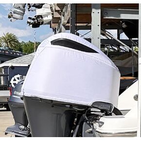 Koverz Custom Fit Vented Boat Engine Cover Compatible with Yamaha 2.8L 4-cyl F150 F175 F200 - Blue Aquatint