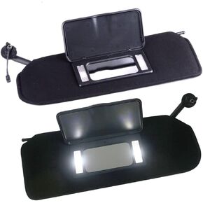 Mallofusa Automotive Sun Visors with Updated Vanity Lights LED Bulb for Chevrolet Corvette C5 1997-2004 Black (1 Pair) - Driver Passenger Left Right Side Sun Visor Sunshades