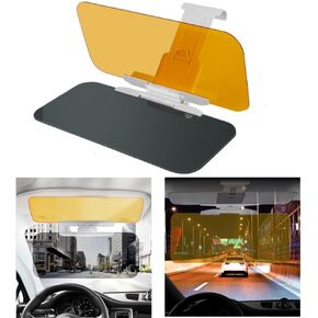 Car Sun Visor Two-sided Anti-Glare Visor 2 in 1 Automobile Sun Anti-UV Anti-Dazzle High Definition Sunshade Mirror Goggle Shield Universal Car Windshield Sun Visor for Sun Glare Snow Blindness UV Rays
