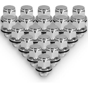20PCS Wheel Lug Nuts 12x1.5 Silver Chrome, M12x1.5 Closed End Bulge Acorn Spline Lug Nuts 1.4" Tall Cone Seat Compatible with Lexus ES330 RX330 IS250 Toyota Camry Corolla