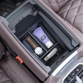 صينية تنظيم وحدة التحكم المركزية JKCOVER متوافقة مع BMW X5 G05 X7 G07 (2019-2024) وX6 G06 (2020 2021 2022 2023 2024) صندوق تخزين ثانوي لمسند الذراع، بلاستيك ABS