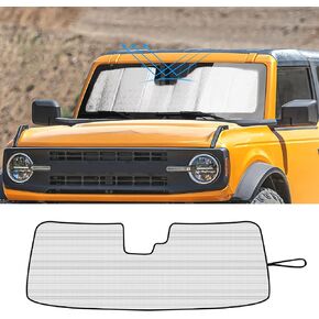 Windshield Sunshade Sun Shade Heat Shield Sun Visor Mat for Ford Bronco 2021 2022 2023,US Flag