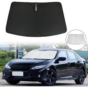 ROCCS Flexible Windshield Sun Shade for Honda Civic 2016 2017 2018 2019 2021 2022, Front Window Sunshade Heat Shield Reflector Cover, Foldable Sun Visor Blocks UV Rays