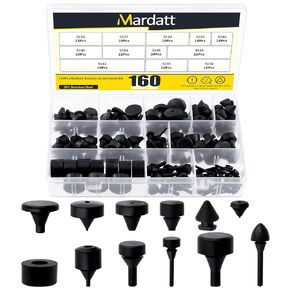 160Pcs Universal Black Rubber Bumper Guard Assortment Set, Trailer Fender Ramp Door Gas Tank Retainer Hood Side Bumper Compatible with GM Chrysler Ford in Kuwait