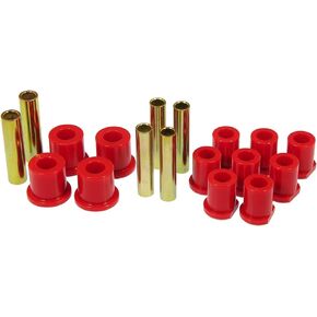 Prothane 6-1020 Red Rear Spring Eye and Shackle Bushing Kit