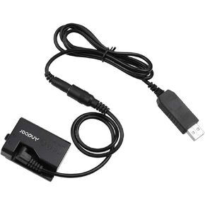 Andoer ACK-E10 5V USB Dummy Battery DC Coupler Adapter(Replacement for LP-E10) Compatible with Canon EOS Rebel T3/T5/T6/T7/T100/Kiss X50/Kiss X70/1100D/1200D/1300D/2000D/4000D