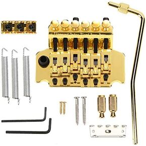 Double Rocking Tremolo Bridge System,Electric Guitar Spring Stabilizer Device Double Vibrato System Compatible with ST Style Electric Guitar(gold) Playing Accessories