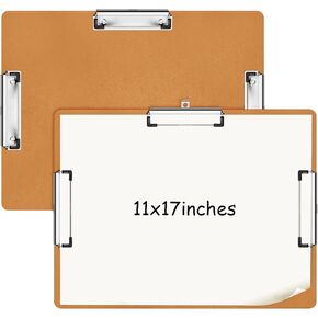 4 Pcs 11x17 Clipboard Three Clip Tough Extra Large Clipboard Horizontal Clipboard 11x17 Drawing Clipboard for School Office Home Students Teachers Supplies
