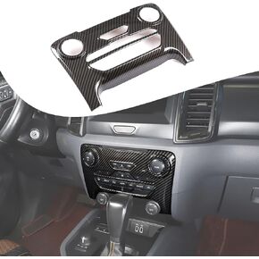 Lcojicep Radio Audio Control Panel Automatic Climate A/C Heater Temperature Control Cover Trim Fit for Ranger 2015-2021/Ford Everest (Carbon Fiber Grain)