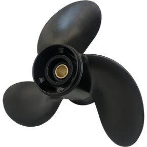 Boat Outboard Propeller for Mercury 6-15HP 8 Spline Tooth 48-828156A12 Aluminium Alloy Marine Engine Propeller 9 x 9 Black 3 Blade
