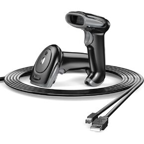 Eyoyo 2-Pack Wired USB Barcode Scanner,Military-Grade Drop Tested Ergonomics 2D&1D Bar Code Scanner Reader,Compatible with Computer, Laptops,Plug and Play Handheld for Library, Supermarket,Warehouse