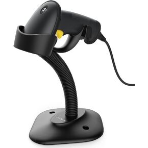 Inateck 1D USB ماسح الباركود مع حامل ذكي سلكي، BCST-33