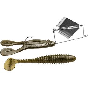 Strike King (SKBZ-46) Skip'N Buzz Fishing Lure, 46 - Green Pumpkin, 4/0 Hook