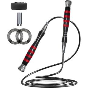 Speed Jump Rope, Double Under Jumping Rope, Aluminium Handle Skipping Rope for Self-Locking Which is Easy to Adjust Length, Removable Weight, Boxing Crossfit Fitness Training for Men Women