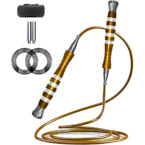 Speed Jump Rope, Double Under Jumping Rope, Aluminium Handle Skipping Rope for Self-Locking Which is Easy to Adjust Length, Removable Weight, Boxing Crossfit Fitness Training for Men Women