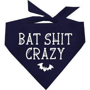 Bat Sh*t Crazy Halloween Dog Bandana (Black, XS 850)