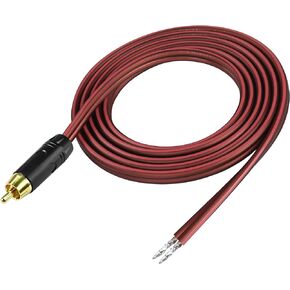 RCA Speaker Cable Bare Wire Speaker Wire to RCA Plug, Replace RCA Plug Connector Adapter to Bare Wire Open Audio Video RCA Cable Repair Speaker Cord (RCA Male)
