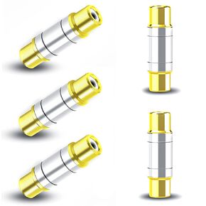 RCA Female to Female Coupler Audio Video Gold Adapter Component Connector Gold Plated for Amplifier, Subwoofer,RCA Cable Lkelyonwey®