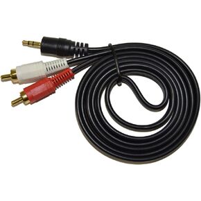 HQRP Stereo RCA to 3.5mm Audio Cable Compatible with Vizio S3820w-C0 S5430W-C2 SB2920-C6 SB3851-C0 SB4021E-B0 SB4051-C0 Sound Bar Mini Plug Cord Y-Splitter 5ft