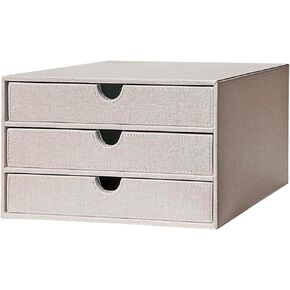 UnionBasic Document Organizer، صندوق تخزين المستندات ذو 3 أدراج، منظم الملفات المكتبي، أبيض
