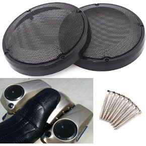 6.5" Saddlebag Lid Speaker Grill Cover Screws Fits for Harley Davidson Touring Road King Road Glide Street Glide Electra Glide Ultra Limited 1983-2023 (Black)