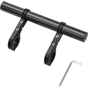 Bike Handlebar Extender Lamp Light Phone Mount Holder Bracket Extension Carbon Fiber Double Bicycle Handlebar Extension Bracket for Motorcycle Bicycle