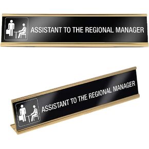 The Office, DUNDER MIFFLIN" Name Plate, ASSISTANT TO THE REGIONAL MANAGER" Desk Name Plate, By JustFunky