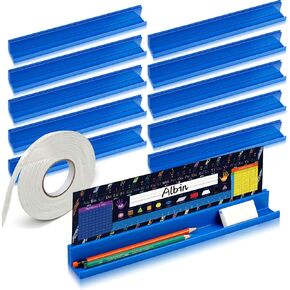 Classroom Desk Name Plates Holder Index Cards Storage Kids Desk Accessories Desktop Helper Prop and Park Station Tray Guard Panels Classroom Desk Organizer Water Bottle Holder (20 Pcs)