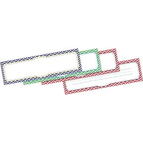 BARKER CREEK Double-Sided Desk Nameplates & Bulletin Board Signs, Chevron Beautiful, Multi-Purpose Desk Nameplates, Bulletin Board Signs, Word Walls and More! 3.5" x 12", Pack of 36 (1423)