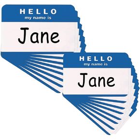 1InTheOffice Name Tag Stickers, Hello My Name is Stickers, Sticker Name Tags, Blue, 200 Pack