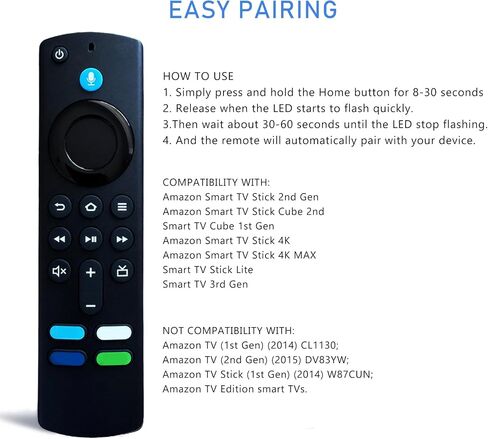 L5B83G Replacement Voice Remote Control (2nd Gen) with Volume Power Compatible with Fire AMZ Amazon Smart TV Stick 4K 4K Max Lite 2nd/3rd Gen Smart TVs Stick1st/2nd Gen TVs Cube with 4 Shortcut Keys in Saudi Arabia