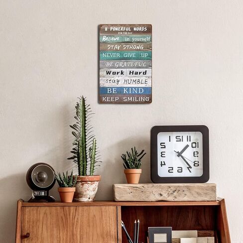 ملهمة القصدير تسجيل جدار ديكور فني، خمر القصدير المعدني ملهمة اقتباسات إيجابية جدار الفن للمنزل الحمام مكتب مزرعة 12x8 بوصة in Kuwait