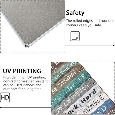 ملهمة القصدير تسجيل جدار ديكور فني، خمر القصدير المعدني ملهمة اقتباسات إيجابية جدار الفن للمنزل الحمام مكتب مزرعة 12x8 بوصة in Kuwait