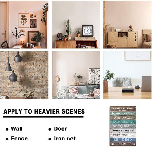 ملهمة القصدير تسجيل جدار ديكور فني، خمر القصدير المعدني ملهمة اقتباسات إيجابية جدار الفن للمنزل الحمام مكتب مزرعة 12x8 بوصة in Kuwait