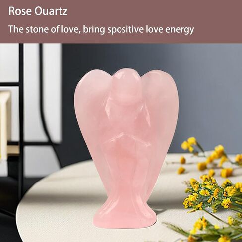 Amethyst Crystal Angel Crystals Healing Stones Spiritual Healing and Protection Guardian Statue Pocket Gemstone Decor Polished Peace Angel Figurine Meditation Love Gift for Women Men in Kuwait