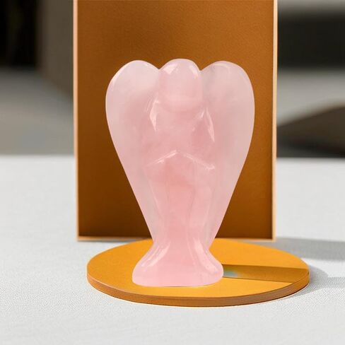 Amethyst Crystal Angel Crystals Healing Stones Spiritual Healing and Protection Guardian Statue Pocket Gemstone Decor Polished Peace Angel Figurine Meditation Love Gift for Women Men in Kuwait