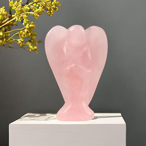 Amethyst Crystal Angel Crystals Healing Stones Spiritual Healing and Protection Guardian Statue Pocket Gemstone Decor Polished Peace Angel Figurine Meditation Love Gift for Women Men in Kuwait