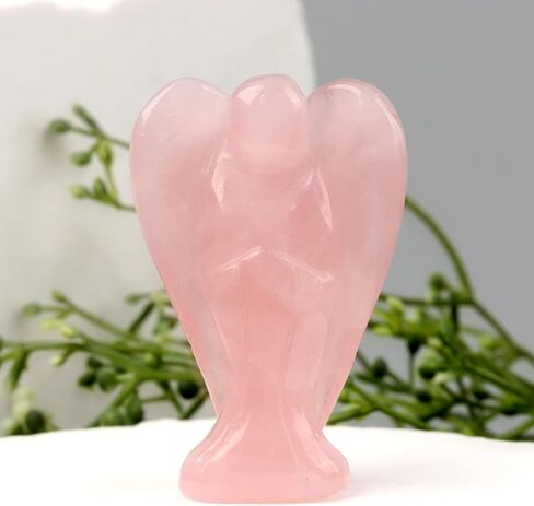 Amethyst Crystal Angel Crystals Healing Stones Spiritual Healing and Protection Guardian Statue Pocket Gemstone Decor Polished Peace Angel Figurine Meditation Love Gift for Women Men in Kuwait