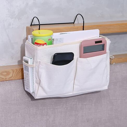 Home Multifunctional Bedside Hanging Bag College Dormitory Bedside Cloth Hanging Basket Bed Clutter Sorting Storage Bag Magazine Book Storage Bag (Grey) in Saudi Arabia