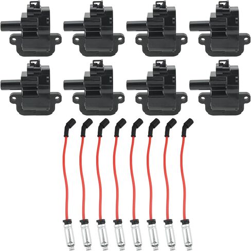 D580 UF192 سلك ملف الإشعال مناسب لـ C-hev-role-t Avalanche Silverado Express 2500 3500 Camaro GMC Savana Sierra 3500 Yukon Cadillac CTS Pontiac Firebird 1998-2005، 8 قطع in Saudi Arabia