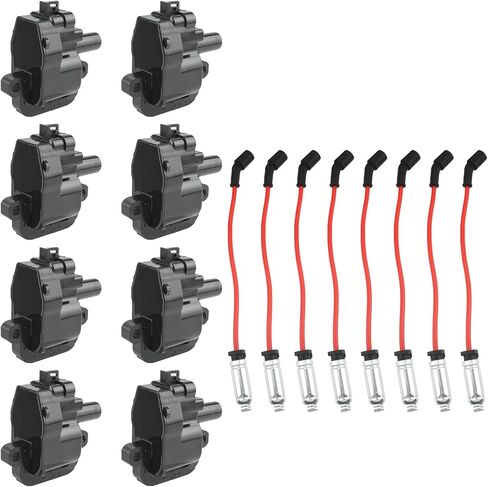 D580 UF192 سلك ملف الإشعال مناسب لـ C-hev-role-t Avalanche Silverado Express 2500 3500 Camaro GMC Savana Sierra 3500 Yukon Cadillac CTS Pontiac Firebird 1998-2005، 8 قطع in Saudi Arabia